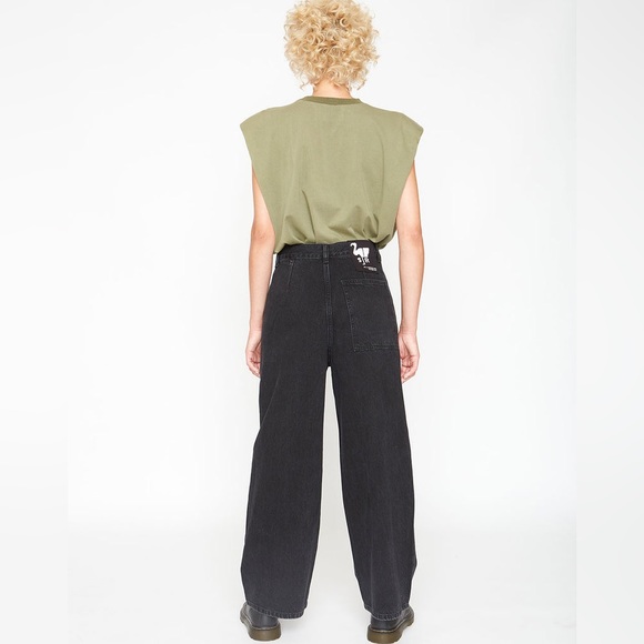 (B52) Free People x Sandrine Rose Wide Curve Leg Jeans in Rock, Size 27, NWT - Picture 5 of 14